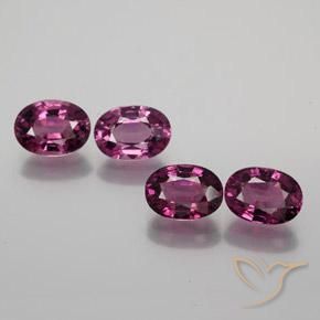 4.46 ctw Purple Rhodolite Garnet Stones, Natural Rhodolite Garnet in Oval Facet Shape for Sale