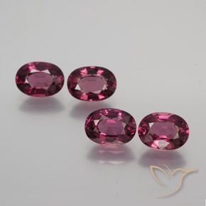 4.49 ctw Purple Rhodolite Garnet Stones, Natural Rhodolite Garnet in Oval Facet Shape for Sale