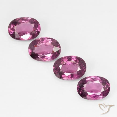 3.92 ctw Purple Rhodolite Garnet Stones, Natural Rhodolite Garnet in Oval Facet Shape for Sale
