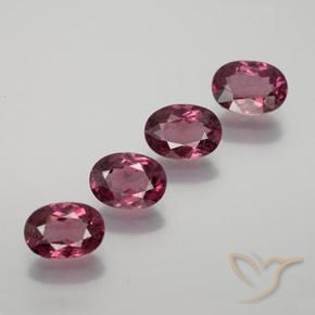 4.11 ct Oval Cut Rhodolite Garnet, 7.1 x 5.1 mm From Tanzania, Photo A