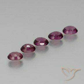 Rhodolite Garnet Gemstones in 7 x 5 mm (calibrated) Size for Sale, Rhodolite Garnet Stones in Medium Purple Color