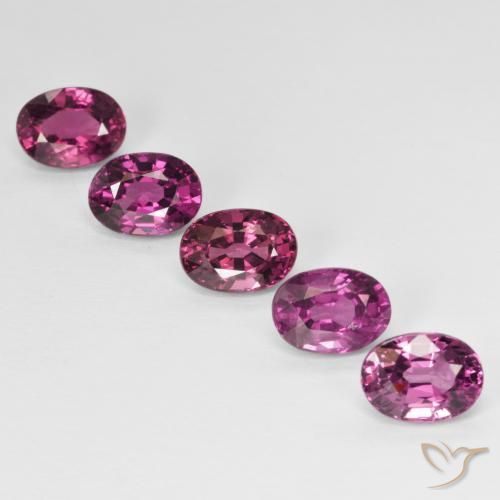 6.42 ct Oval Cut Rhodolite Garnet, 7.1 x 5.1 mm From Tanzania, Photo A