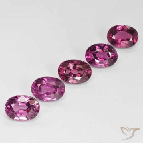 6.42 ctw Purple Rhodolite Garnet Stones, Natural Rhodolite Garnet in Oval Facet Shape for Sale