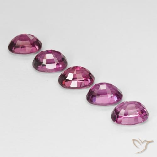 Rhodolite Garnet Gemstones in 7 x 5 mm (calibrated) Size for Sale, Rhodolite Garnet Stones in Rapberry Red Purple Color