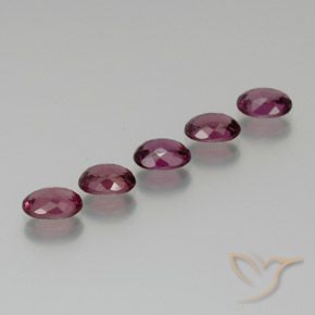 Rhodolite Garnet Gemstones in 7 x 5 mm (calibrated) Size for Sale, Rhodolite Garnet Stones in Deep Purple Color
