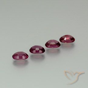 Rhodolite Garnet Gemstones in 7 x 4.7 mm Size for Sale, Rhodolite Garnet Stones in Medium-Dark Purple Color