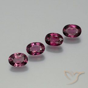 Granato rodolite a taglio ovale da 3,9 ct, 7 x 4,9 mm dalla Tanzania, Photo A