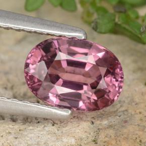 1.42 ct Red Rhodolite Garnet Gemstone, Rhodolite Garnet Gem in Oval Facet Shape for Sale.