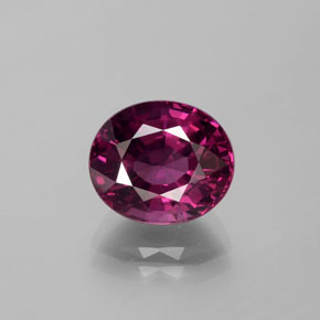 5.25 ct Red Rhodolite Garnet Gemstone, Rhodolite Garnet Gem in Oval Facet Shape for Sale.