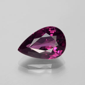 5.79 ct Red Rhodolite Garnet Gemstone, Rhodolite Garnet Gem in Pear Facet Shape for Sale.