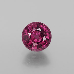 1.30 ct Red Rhodolite Garnet Gemstone, Rhodolite Garnet Gem in Round Facet Shape for Sale.