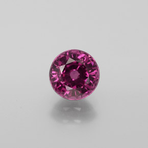 1.21 ct Red Rhodolite Garnet Gemstone, Rhodolite Garnet Gem in Round Facet Shape for Sale.
