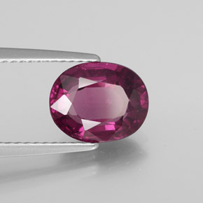 2.74 ct Red Rhodolite Garnet Stone, Natural Rhodolite Garnet in Oval Facet Shape for Sale