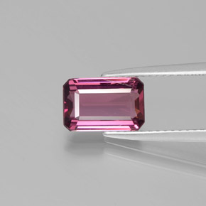 2.22 ct Red Rhodolite Garnet Gemstone, Rhodolite Garnet Gem in Octagon Facet Shape for Sale.