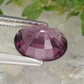 Rhodolite Garnet Gemstone in 7.5 x 6.1 mm Size for Sale, Rhodolite Garnet Stone in Medium-Dark Purple Color