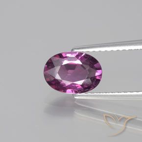 1.38ct Natural Medium Purple Rhodolite Garnet, Oval, VS