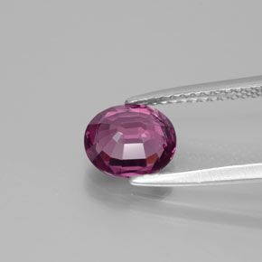 Rhodolite Garnet Gemstone in 7.6 x 6.6 mm Size for Sale, Rhodolite Garnet Stone in Medium-Dark Purple Color