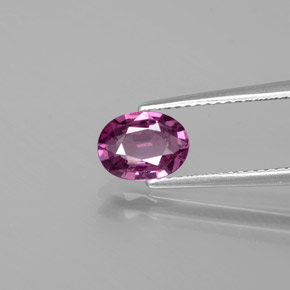 1.18 ct Red Rhodolite Garnet Gemstone, Rhodolite Garnet Gem in Oval Facet Shape for Sale.