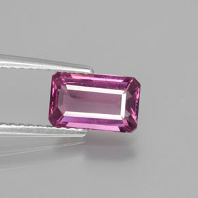 1.49 ct Red Rhodolite Garnet Gemstone, Rhodolite Garnet Gem in Octagon Facet Shape for Sale.