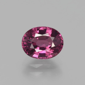 1.62 ct Purple Rhodolite Garnet Gemstone, Rhodolite Garnet Gem in Oval Facet Shape for Sale.