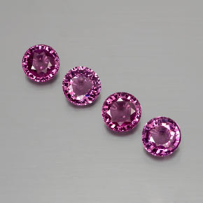 1.73 ctw Purple Rhodolite Garnet Stones, Natural Rhodolite Garnet in Round Facet Shape for Sale