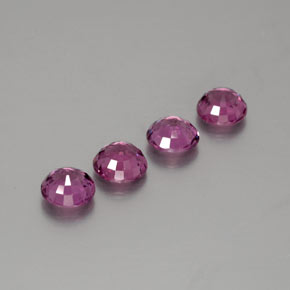 Rhodolite Garnet Gemstones in 4.5 mm (calibrated) Size for Sale, Rhodolite Garnet Stones in Sangria Purple Color