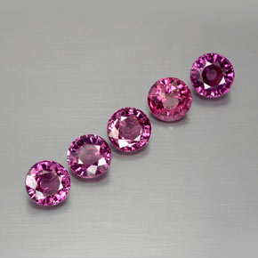2.94 ctw Red Rhodolite Garnet Gemstones, Rhodolite Garnet Gems in Round Facet Shape for Sale.