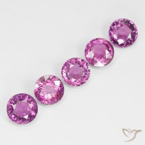 3.41 ctw Purple Rhodolite Garnet Stones, Natural Rhodolite Garnet in Round Facet Shape for Sale
