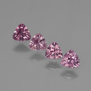 1.56 ct Pink Rhodolite Garnet Gemstone, Rhodolite Garnet Gem in Trillion Facet Shape for Sale.