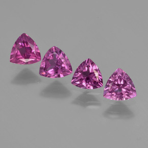 1.74 ct Red Rhodolite Garnet Gemstone, Rhodolite Garnet Gem in Trillion Facet Shape for Sale.