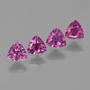 1.74 ct Red Rhodolite Garnet Stone, Natural Rhodolite Garnet in Trillion Facet Shape for Sale