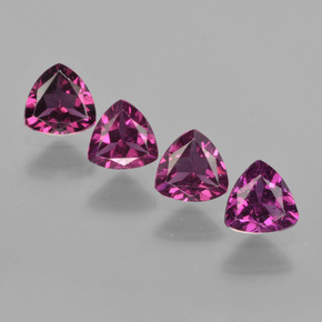 2.16 ctw Red Rhodolite Garnet Gemstones, Rhodolite Garnet Gems in Trillion Facet Shape for Sale.