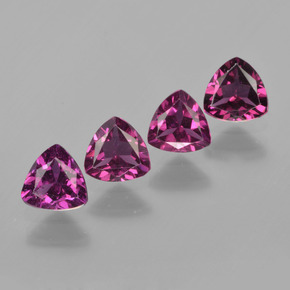 2.16 ctw Red Rhodolite Garnet Stones, Natural Rhodolite Garnet in Trillion Facet Shape for Sale