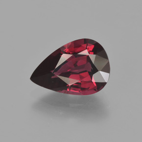 2.60 ct Red Rhodolite Garnet Gemstone, Rhodolite Garnet Gem in Pear Facet Shape for Sale.