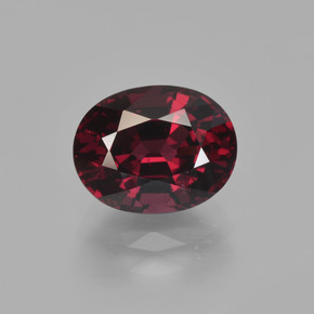 3.11 ct Red Rhodolite Garnet Gemstone, Rhodolite Garnet Gem in Oval Facet Shape for Sale.