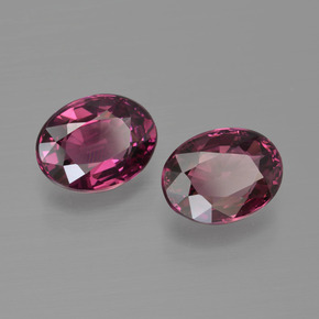 3.65 ct Red Rhodolite Garnet Stone, Natural Rhodolite Garnet in Oval Facet Shape for Sale