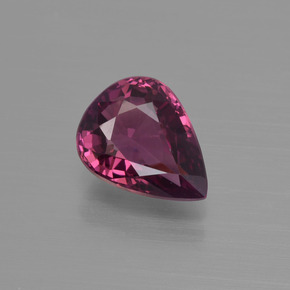 1.49 ct Red Rhodolite Garnet Gemstone, Rhodolite Garnet Gem in Pear Facet Shape for Sale.