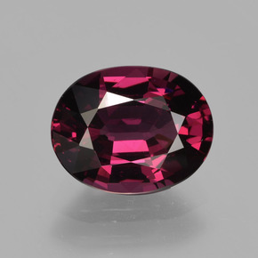 2.11 ct Red Rhodolite Garnet Gemstone, Rhodolite Garnet Gem in Oval Facet Shape for Sale.