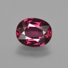 1.86 ct Red Rhodolite Garnet Gemstone, Rhodolite Garnet Gem in Oval Facet Shape for Sale.