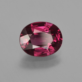 1.86 ct Red Rhodolite Garnet Stone, Natural Rhodolite Garnet in Oval Facet Shape for Sale