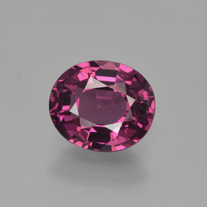 1.89 ct Red Rhodolite Garnet Gemstone, Rhodolite Garnet Gem in Oval Facet Shape for Sale.