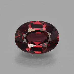 1.54 ct Red Rhodolite Garnet Gemstone, Rhodolite Garnet Gem in Oval Facet Shape for Sale.