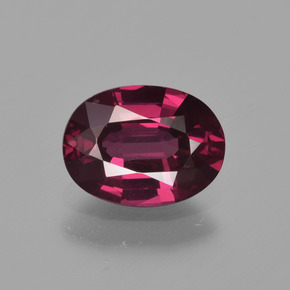 1.32 ct Red Rhodolite Garnet Gemstone, Rhodolite Garnet Gem in Oval Facet Shape for Sale.