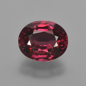 2.62 ct Red Rhodolite Garnet Gemstone, Rhodolite Garnet Gem in Oval Facet Shape for Sale.