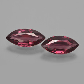 3.50 ct Red Rhodolite Garnet Gemstone, Rhodolite Garnet Gem in Marquise Facet Shape for Sale.