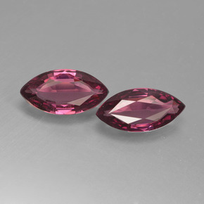 2.38 ct Red Rhodolite Garnet Gemstone, Rhodolite Garnet Gem in Marquise Facet Shape for Sale.