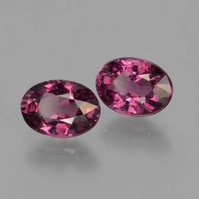 2.32 ctw Red Rhodolite Garnet Stones, Natural Rhodolite Garnet in Oval Facet Shape for Sale