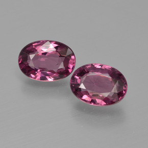 2.09 ctw Red Rhodolite Garnet Gemstones, Rhodolite Garnet Gems in Oval Facet Shape for Sale.