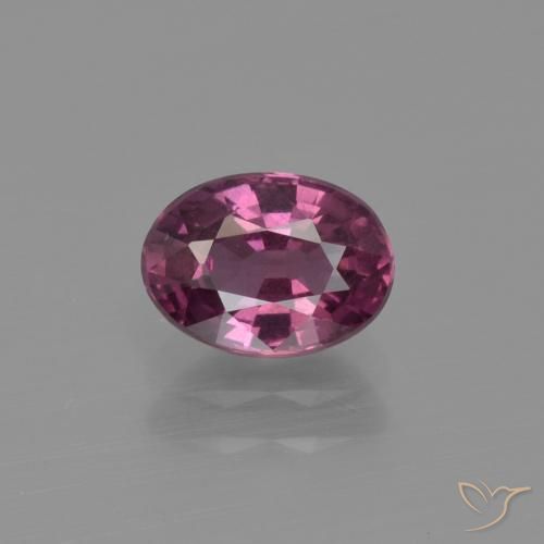 7,3 x 5,3mm lila Rhodolit-Granat im Ovalschliff aus Mosambik, Gewicht 1,25 ct, Garantiert echter Edelstein in VS Reinheit, 1 Stück Rhodolit-Granat - die Farbe ist Rapberry Rot Lila, Mohs-Härte von 6,5 - 7,5 Geeignet für den täglichen Gebrauch im Schmuck, Photo A