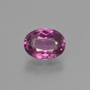 1.22 ct Red Rhodolite Garnet Gemstone, Rhodolite Garnet Gem in Oval Facet Shape for Sale.